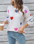 Angel Wings Heart Round Neck Long Sleeve Sweater