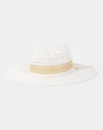 White Smoke Fame Contrast Straw Braided Sun Hat