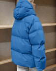 Pocketed Zip Up Hooded Puffer Jacket