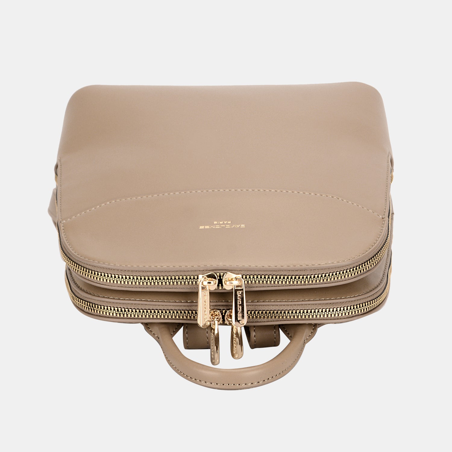 Light Gray David Jones PU Leather Adjustable Straps Backpack Bag Sentient Beauty Fashions Apaparel & Accessories