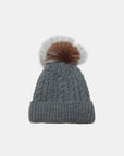 Cable Knit Winter Hat with Pompom