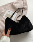 Faux Fur Removable Strap Shoulder Bag