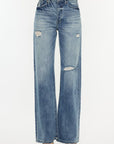 Dim Gray Kancan Distressed High Waist Bootcut Jeans