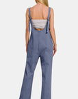 Dim Gray Zenana Pocketed Wide Strap Jumpsuit