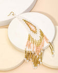 Fame Seed Beaded Fringe Drop Earrings