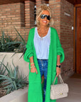 Letter Dropped Shoulder Long Sleeve Cardigan