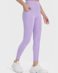 Lavender Pocketed High Waist Active Leggings