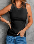 Dark Slate Gray Basic Bae Full Size Round Neck Tank Sentient Beauty Fashions Apparel & Accessories