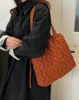 Drawstring Bubble Texture Tote Bag