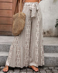 Rosy Brown Printed Wide Leg Pants