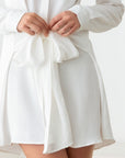 Light Gray Gilli Tie Waist Long Sleeve Mini Dress Sentient Beauty Fashions Apparel & Accessories