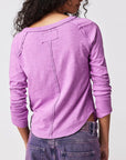 Exposed Seam Notched Long Sleeve T-Shirt