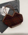 Dark Slate Gray Plaid Print Tote Bag Sentient Beauty Fashions Bag