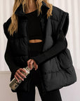 Zip Up Puffer Vest Coat with Pockets