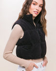 Love Tree Corduroy Zip Up Puffer Vest with Pockets