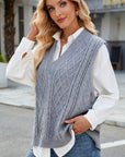 Cable Knit V-Neck Sweater Vest