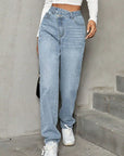 Asymmetric Waist Jeans with Pockets