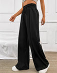 Honey Drawstring Elastic Waist Wide Leg Pants