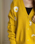 Daisy Button Up V-Neck Cardigan