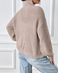 Light Gray Turtleneck Long Sleeve Sweater