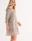 And The Why Leopard Ruffle Hem Woven Mini Dress