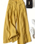 Full Size Half Elastic Waist Wide Leg Pants