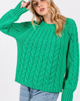 SAGE + FIG Cable-Knit Long Sleeve Sweater