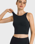 Light Gray Feel Like Skin Highly Stretchy Cropped Sports Tank