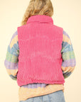 VERY J Zip Up Padded Corduroy Puffer Vest