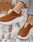 Thermal Suede Platform Slip-On Boots