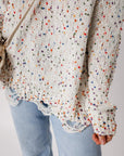 Confetti Round Neck Dropped Shoulder Sweater