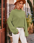 Mock Neck Drop Shoulder Sweater