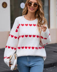 Angel Wings Heart Round Neck Long Sleeve Sweater