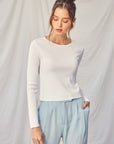 Idem Ditto Twisted Backless Long Sleeve Knit Top