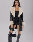 Fuzzy Long Sleeve Longline Coat