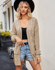 Cable-Knit Long Sleeve Cardigan