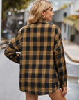 Lovelet Plaid Collared Neck Button Down Jacket