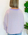 Striped Round Neck Long Sleeve Sweatshirt