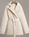 Puffer Long Sleeve Winter Coat with Belt