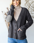 Heimish Full Size Long Sleeve V Neck Button Down Cardigan