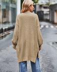 Long Sleeve Waffle-Knit Cardigan