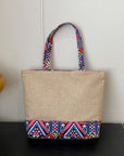 Gray Geometric Medium Tote Bag