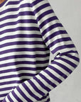 Striped Round Neck Long Sleeve Sweater