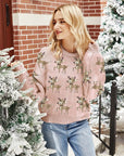 Reindeer Round Neck Long Sleeve Sweater