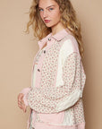 POL Floral Exposed Seam Button Up Quilted Jacket