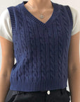 Cable-knit V-Neck Sweater Vest