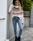 Turtleneck Ribbed Trim Sweater