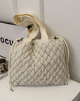 Drawstring Bubble Texture Tote Bag