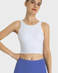 Light Gray Feel Like Skin Highly Stretchy Cropped Sports Tank Sentient Beauty Fashions Apaparel & Accessories