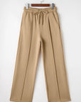 Drawstring Wide Leg Pants with Pockets